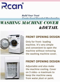 Rcan Silver Coating Oxford Cloth Full-automatic Roller Drum Washing Machine Washer Dryer Cover Waterproof Sun-resistant Dust Cover (L)  - Image 3