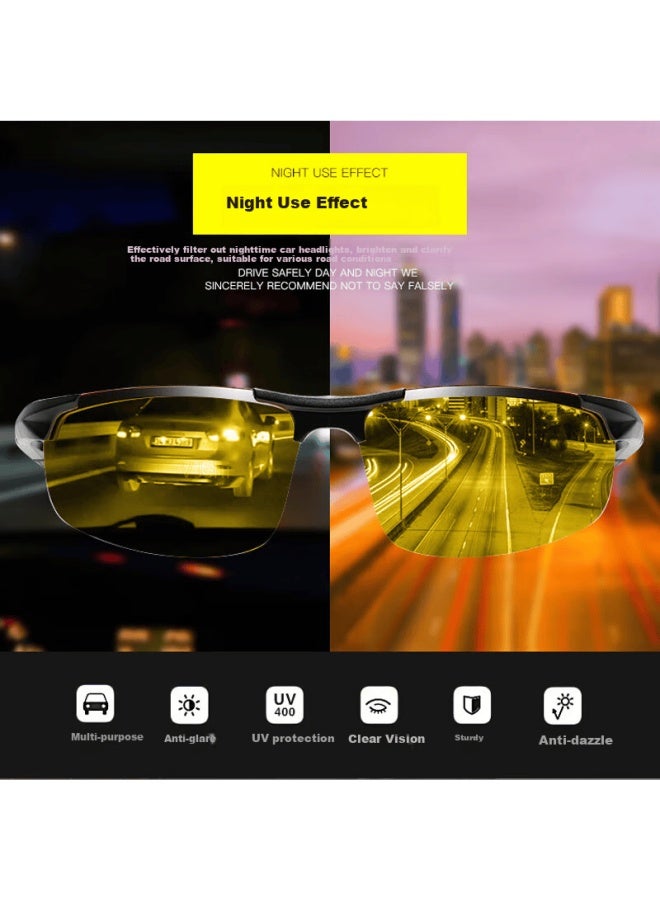 Lovedru Lafudelu Night Vision Polarized Driving Fishing Gl Uv400 Brightening And Sharpening Aluminum-magnesium Gl To Reduce High Beam - Image 2