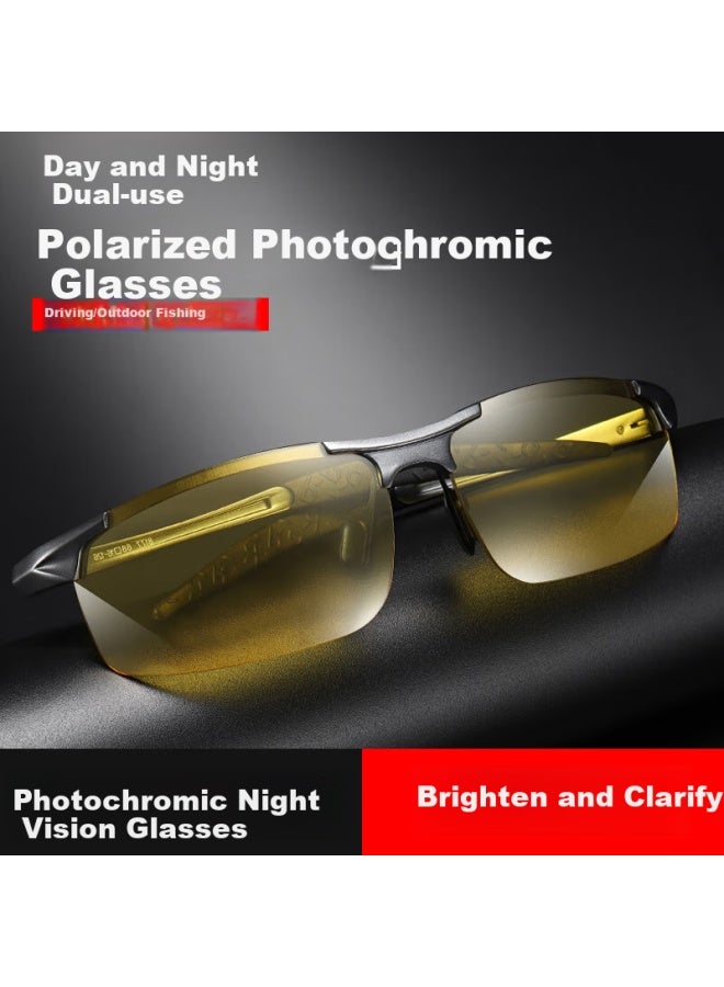 Lovedru Lafudelu Night Vision Polarized Driving Fishing Gl Uv400 Brightening And Sharpening Aluminum-magnesium Gl To Reduce High Beam - Image 1