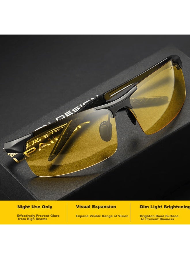 Lovedru Lafudelu Night Vision Polarized Driving Fishing Gl Uv400 Brightening And Sharpening Aluminum-magnesium Gl To Reduce High Beam - Image 3