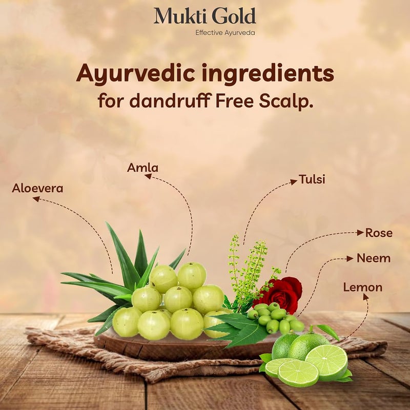 Axiom Mukti Gold Herbal Hairwash  Conditioner  Blend of 15 Ayurvedic Herbs  For Nourishing Hair Repairs Dry Damaged Hair  Paraben  Sulphate Free  For all Hair Types 400mL Pack of 2 - Image 4