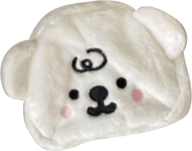 klarako Cartoon Coin Purse, Lightweight Plush Small Pouch Bear Shape Wallet Mini Kawaii Change Purse Card Cases With Keychain Soft For Girl Women Kids Students Shopping School White - Image 3