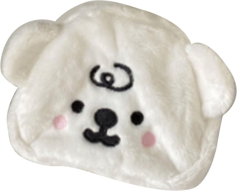 klarako Cartoon Coin Purse, Lightweight Plush Small Pouch Bear Shape Wallet Mini Kawaii Change Purse Card Cases With Keychain Soft For Girl Women Kids Students Shopping School White - Image 1