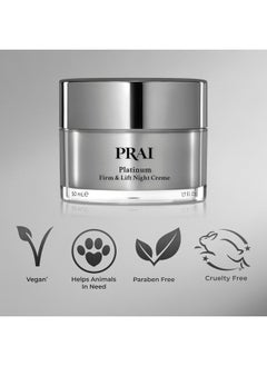 PRAI Beauty Platinum Firm & Lift Night Creme Antiaging And Hydrating Night Face Moisturizer For Women Hydrating And Revitalizing Night Cream Overnight Face Lotion 1.7 Oz  - Image 5