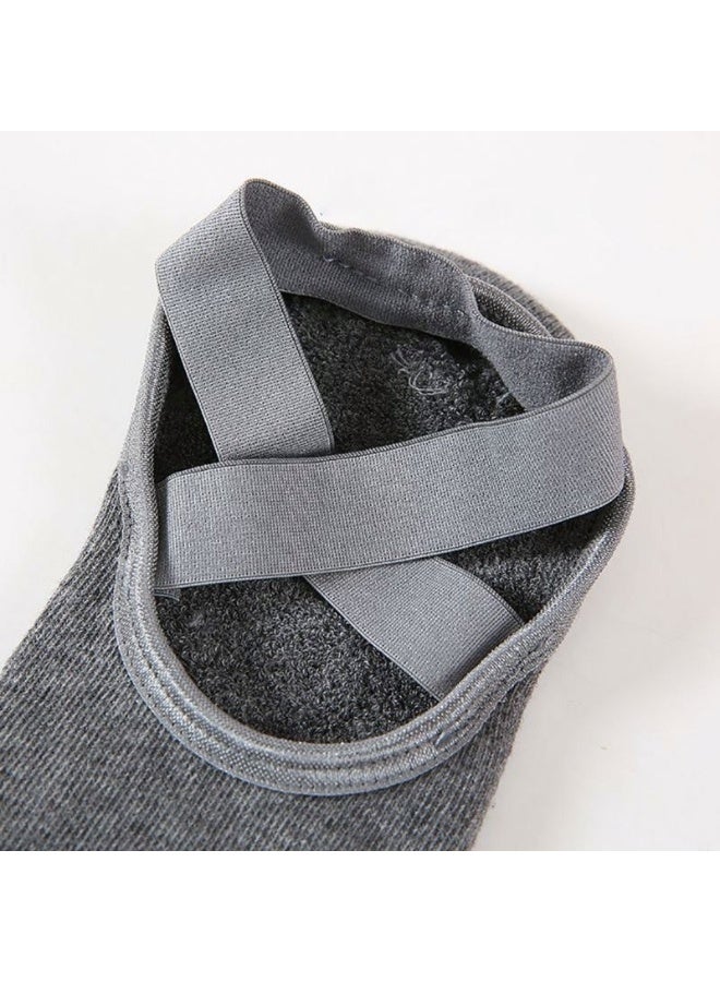Generic Non Slip Yoga Socks Women Anti-Skid Bance Socks Slippers with Grips Elastic Band Home Indoor Pilates Barre Workout Dance  - Image 5