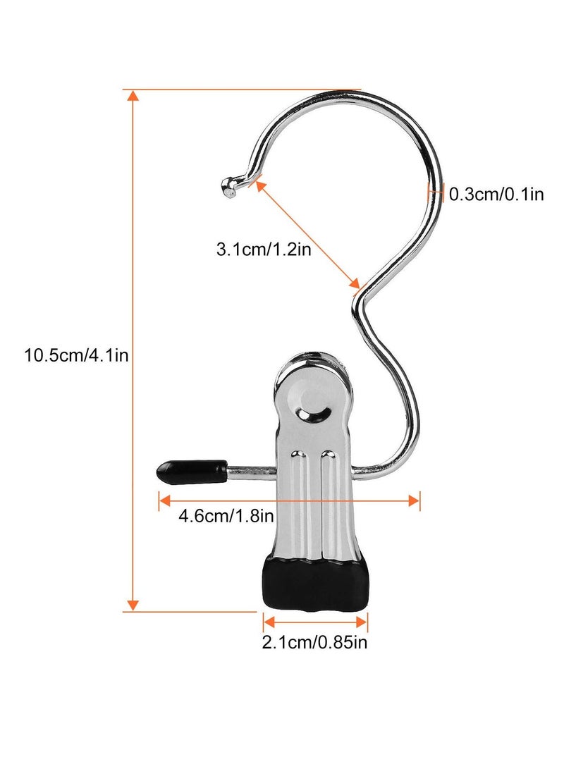 SYOSI 20 Pcs Laundry Hooks Boot Hanger Hold Clips, Portable Stainless Steel Boot Hangers Hanging Clothes Pins for Closet Travel Home - Image 2