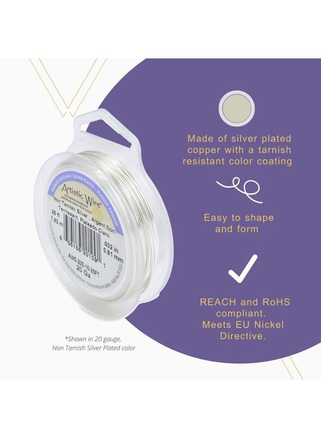 Artistic Wire , 18 Gauge Silver Plated Tarnish Resistant Colored Copper Craft Jewelry Wrapping Wire, Tarnish Resistant Silver, 20 ft - Image 5