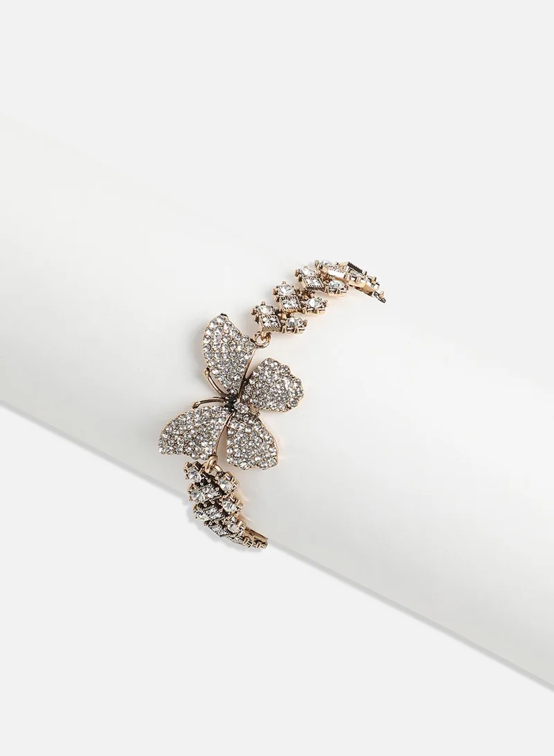 Sohi  Crystal Butterfly Artificial Bracelet Jewellery for Women | Best Price UAE