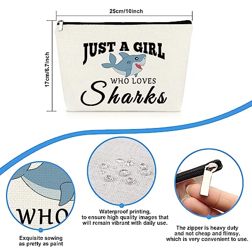 Mikela Shark Lover Gift Shark Girls Makeup Bag Shark Week Gifts Sharks Ocean Animals Themed Gift Cosmetic Bag Birthday Christmas Graduation Gifts for Daughter Friend Shark Stuff Diver Travel Make Up Pouch - Image 2