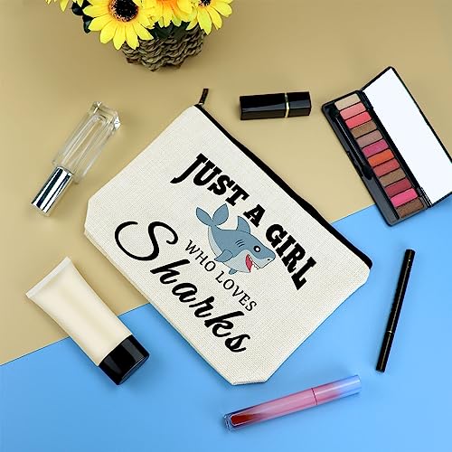 Mikela Shark Lover Gift Shark Girls Makeup Bag Shark Week Gifts Sharks Ocean Animals Themed Gift Cosmetic Bag Birthday Christmas Graduation Gifts for Daughter Friend Shark Stuff Diver Travel Make Up Pouch - Image 3