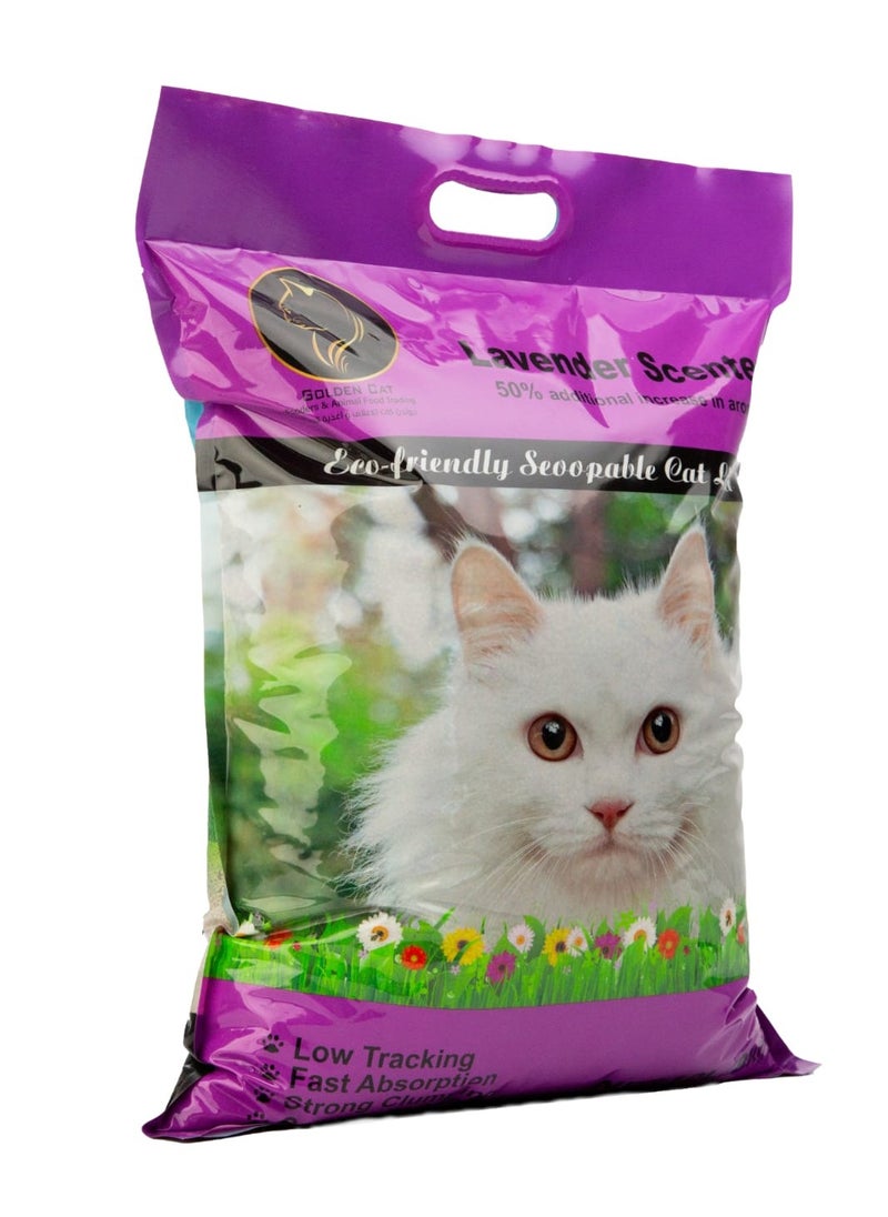 GOLDEN CAT - Cat Litter,Clumping 10 L 100% Natural Bentonite,Dust Free,Forever Fresh, Pet-Friendly, Fighting with Odors Marseille, Lavender Scented 8KG - Image 1