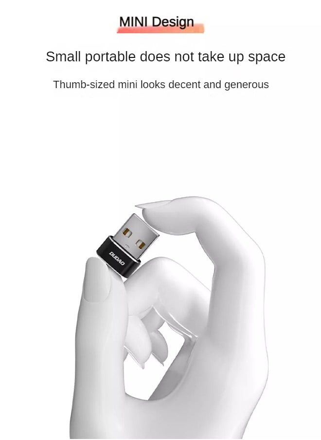 دوداو محول USB-A إلى Type-C صغير - نقل USB3.0 عالي السرعة، صغير ومحمول، متوافق مع أجهزة متعددة مثل الهواتف المحمولة وأجهزة الكمبيوتر وسماعات الرأس وشواحن السيارات وما إلى ذلك.  - Image 3