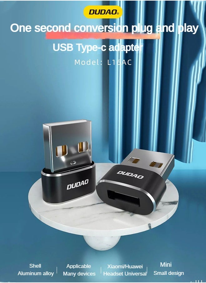 دوداو محول USB-A إلى Type-C صغير - نقل USB3.0 عالي السرعة، صغير ومحمول، متوافق مع أجهزة متعددة مثل الهواتف المحمولة وأجهزة الكمبيوتر وسماعات الرأس وشواحن السيارات وما إلى ذلك.  - Image 2