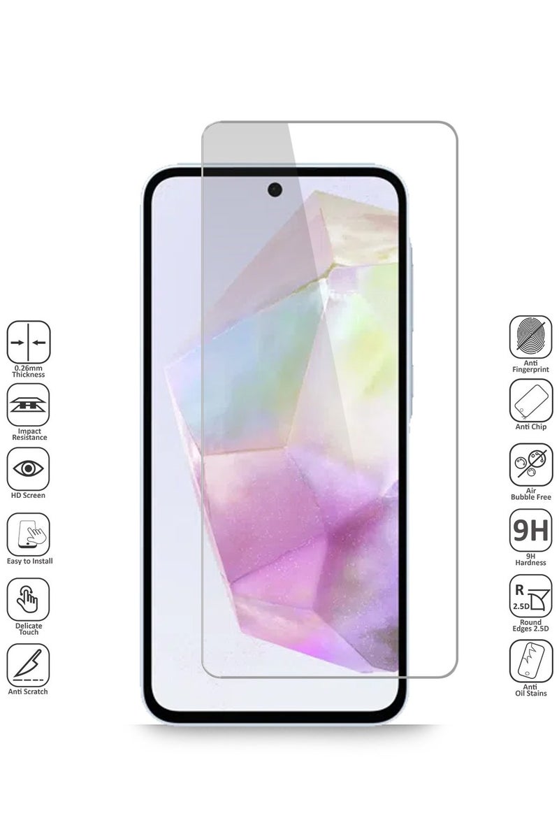 Techie حافظة سامسونج جالاكسي A36 5G وواقٍ للشاشة مجموعة 2 في 1 - حافظة TPU شفافة مع واقٍ زجاجي مقسى عالي الدقة - Image 3