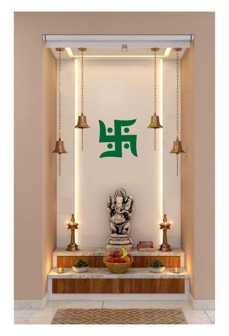 decalbazaar Swastik Simple Wall Glass Vehicle Glossy Vinyl Sticker 10 x 10 Inches Green-Self-Adhesive - Image 2