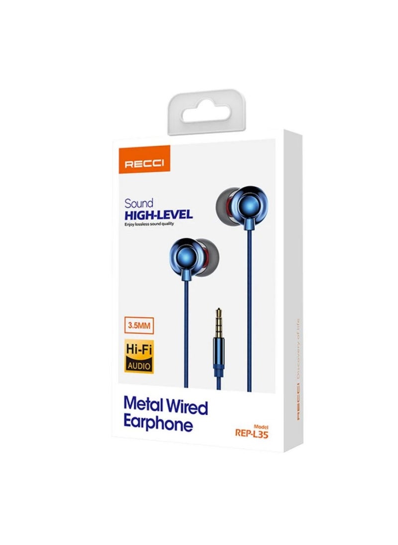 Recci RECCI EARPHONE REP-L35 WIRED EARPHONE, HI-FI AUDIO QUALITY 3.5MM  - Image 1