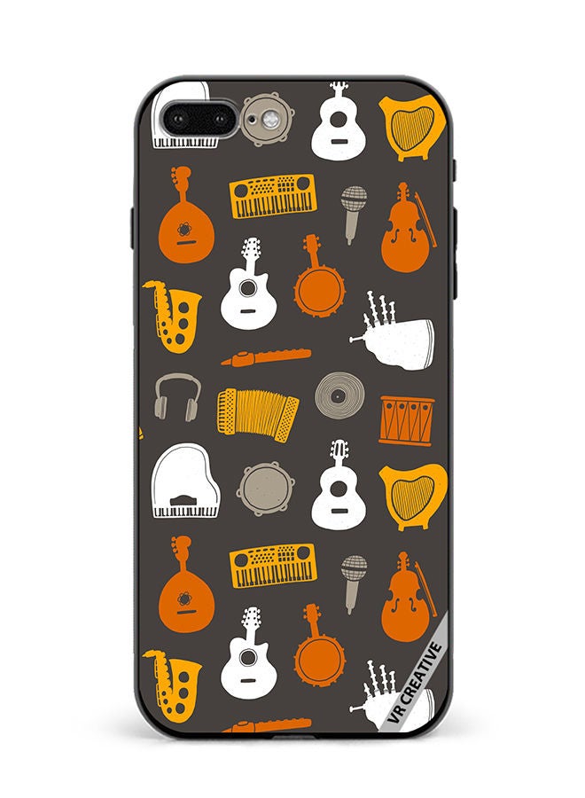VR CREATIVE Protective Case Cover For Apple iPhone 7 Plus/8 Plus Musical Instruments Flat Design Multicolour - Image 1