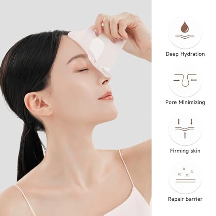 WFWJ Collagen Face Mask,Deep Collagen Anti-Wrinkle Lifting Overnight Mask,Facial Sheet Masks With Low Molecular Weight for Lifting, Firming and Moisturizing(5pcs/1box) - Image 3