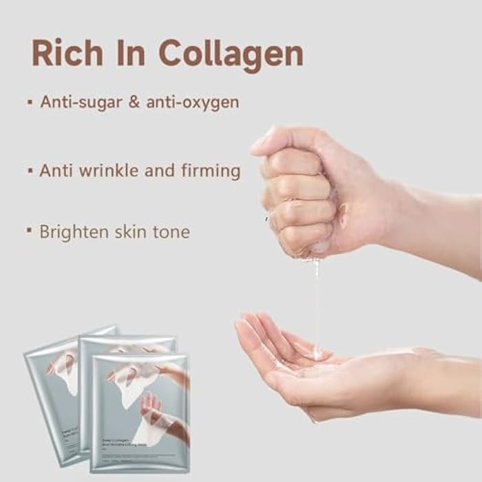 WFWJ Collagen Face Mask,Deep Collagen Anti-Wrinkle Lifting Overnight Mask,Facial Sheet Masks With Low Molecular Weight for Lifting, Firming and Moisturizing(5pcs/1box) - Image 4