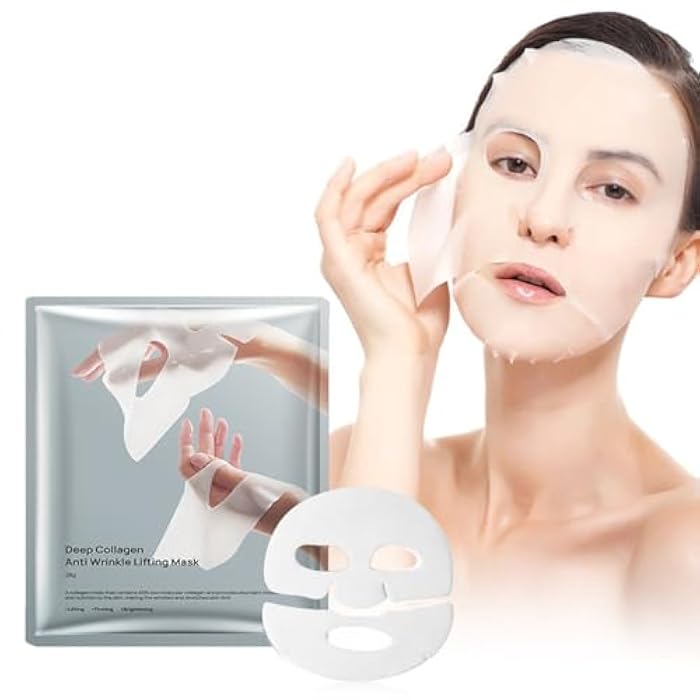 WFWJ Collagen Face Mask,Deep Collagen Anti-Wrinkle Lifting Overnight Mask,Facial Sheet Masks With Low Molecular Weight for Lifting, Firming and Moisturizing(5pcs/1box) - Image 2