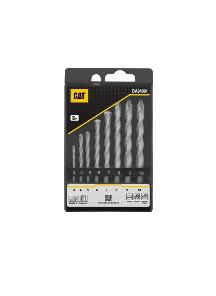 CATERPILLAR - CAT DA04901 Hard Surface Masonry Drill Bits 8pcs - Image 1