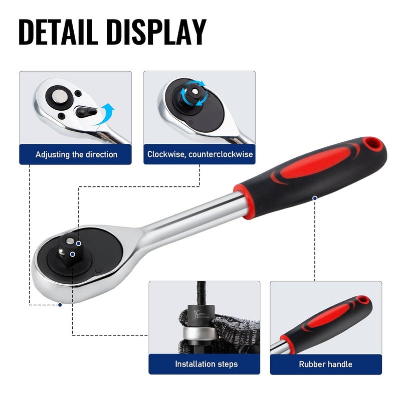 iGeelee Ratchet Knockout Hole Punch Driver Kits 1/2 to 2 inch SLUG-Buster Knockout Electrical Conduit Hole Cutter Set KO Tool Kit (CC-60) - Image 4