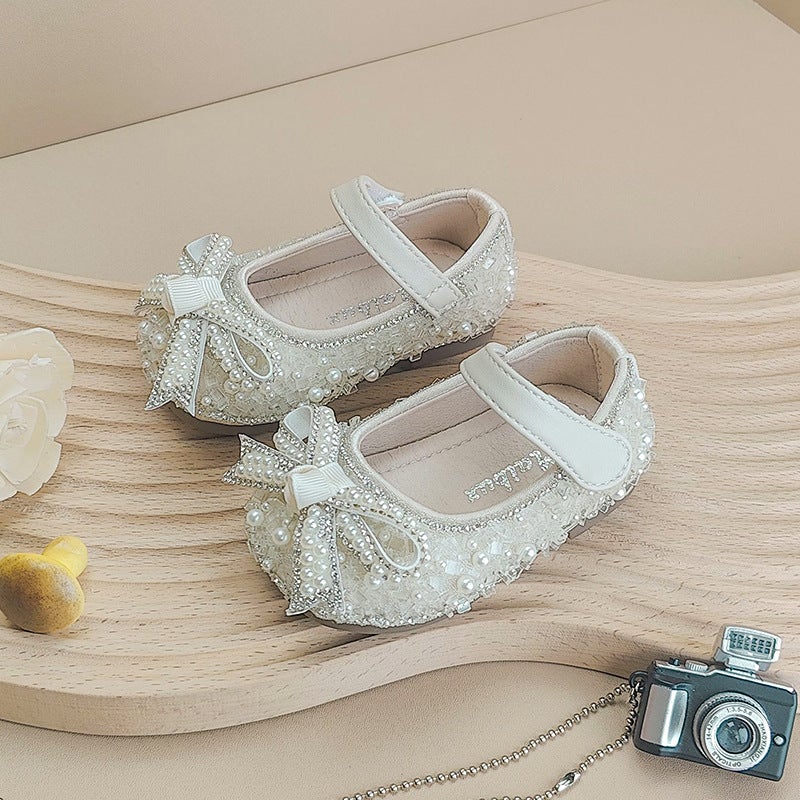 Women'S Baby Shoes Bright Diamond Princess Shoes Girls One Year Old Leather Shoes Single-Layer Shoes Baby Toddler Shoes Children'S Shoes - Image 1