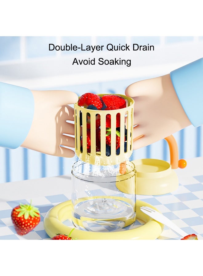 Salad Cup Yogurt Cup Breakfast Cup Food Storage Bento Box Salad Meal Shaker Cup School Lunch Box Yogurt Cups For On The Go With Spoon Double Layered Salad Cup Breakfast Salad Cup  - Image 5