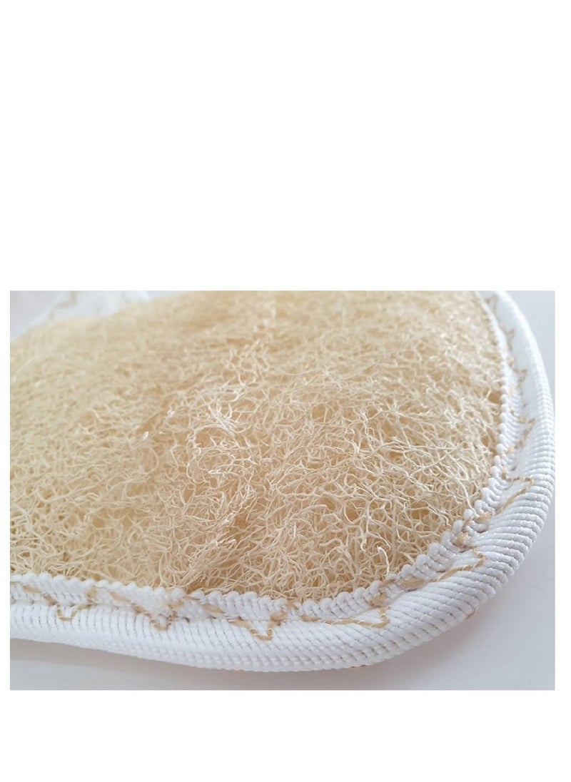 ماركة غير محددة قفاز الاستحمام الطبيعي الفاخر لتقشير البشرة مع الإسفنج والنسيج القطني الخالي من المواد الكيميائية  - Image 4