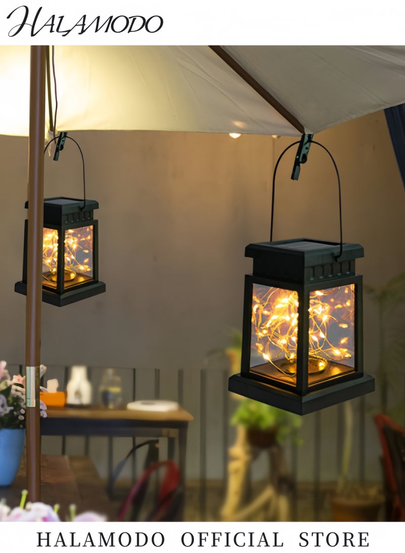 Halamodo Hanging Solar Lanterns Outdoor 30 LED Solar Powered Fairy Lights Landscape Waterproof Lanterns Lamp for Patio, Yard, Garden and Pathway Decoration - Image 4