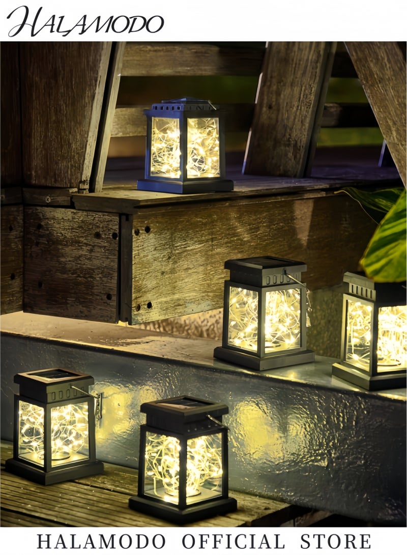Halamodo Hanging Solar Lanterns Outdoor 30 LED Solar Powered Fairy Lights Landscape Waterproof Lanterns Lamp for Patio, Yard, Garden and Pathway Decoration - Image 5
