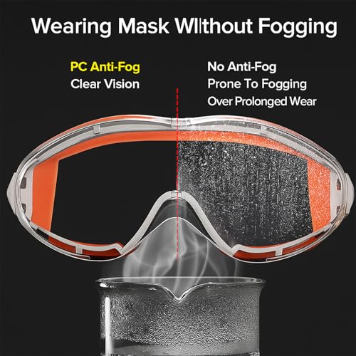 TNDCKP Blue Anti-Fog Safety Goggles - Wide Vision, Adjustable Fit, Chemical Splash, Lightweight for Lab/Chemistry/Biology (blue) - Image 5