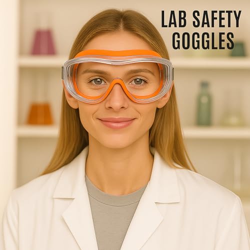 TNDCKP Blue Anti-Fog Safety Goggles - Wide Vision, Adjustable Fit, Chemical Splash, Lightweight for Lab/Chemistry/Biology (blue) - Image 4