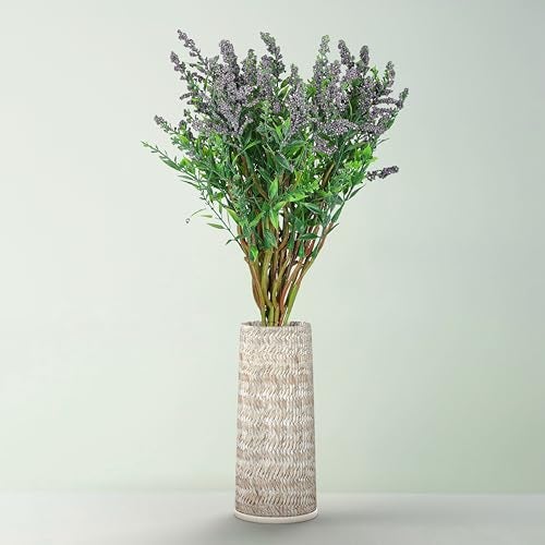 HOMEVERSE Fresh Lavender 12Pcs Lavender Fake Plant 14Inch Height Bouquet, Green Stems Bundled for Decorative Items for Diwali, Home, Room, Office, Bedroom, Anniversary, Deepawali (Dark Purple) - Image 1
