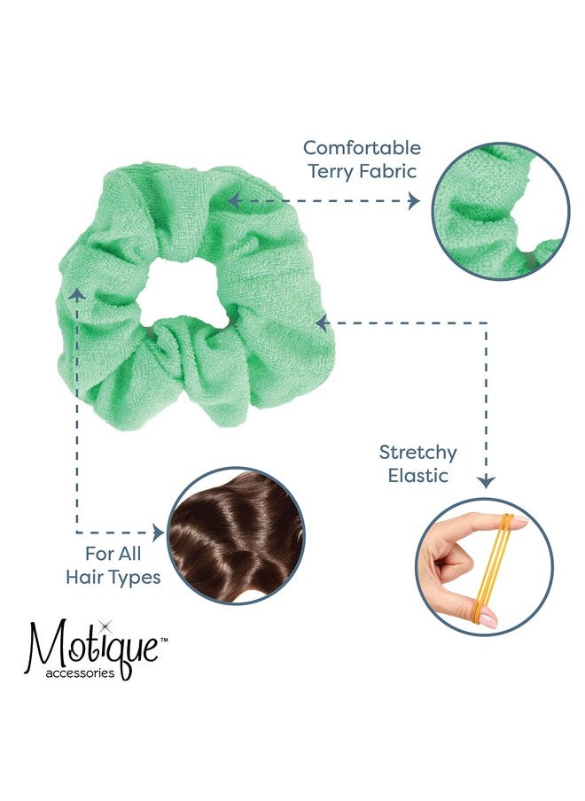 Motique Accessories Set of 2 Terry Hair Scrunchies - Mint  - Image 4