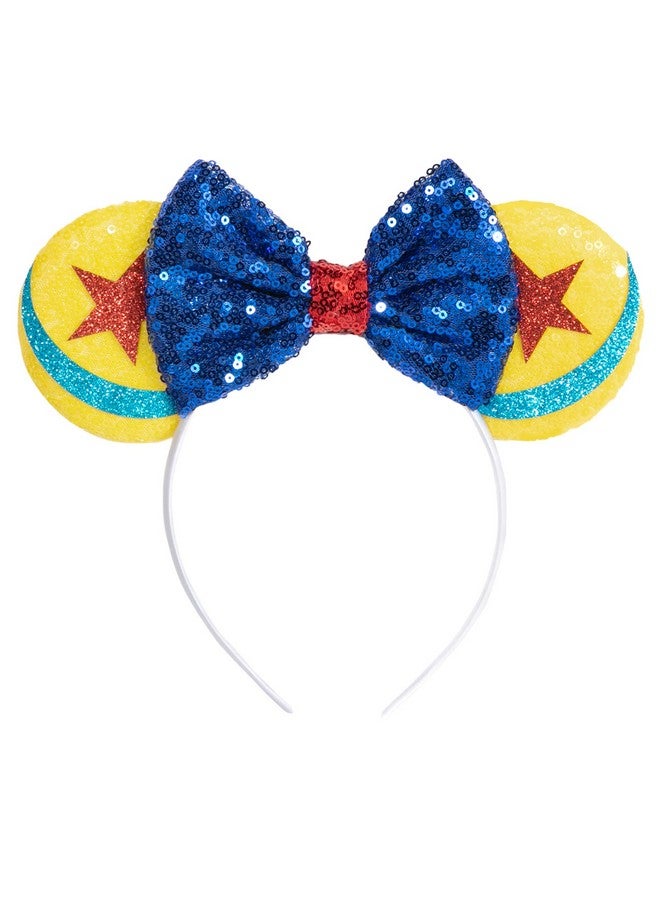 CHuangQi Mouse Ears Headbands With Shiny Bow Doublesided Sequins Glitter Hair Band For Birthday Party Celebration Or Event (Xc22) - Image 1