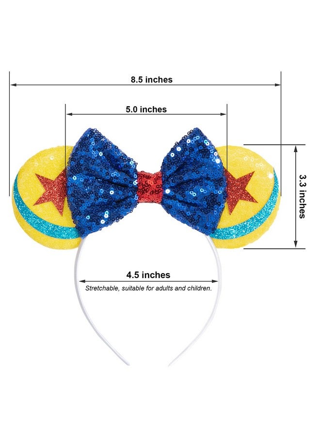 CHuangQi Mouse Ears Headbands With Shiny Bow Doublesided Sequins Glitter Hair Band For Birthday Party Celebration Or Event (Xc22) - Image 4
