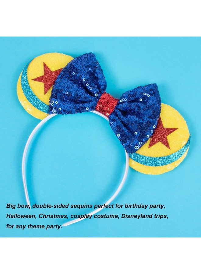 CHuangQi Mouse Ears Headbands With Shiny Bow Doublesided Sequins Glitter Hair Band For Birthday Party Celebration Or Event (Xc22) - Image 5
