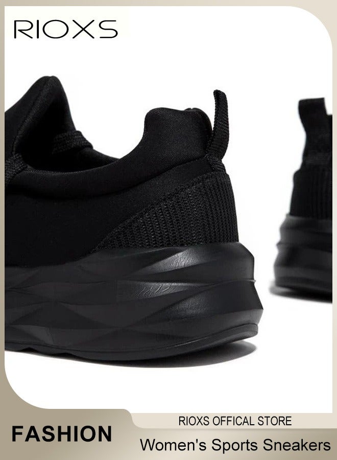 RIOXS Women's Sneakers, Fashion Casual Sports Shoes, Lightweight Non-Slip Shoes, Flat Lace Up Shoes For Women, Ladies Footwear, Breathable Mesh Tennis Shoes, Workoout Shopping Travel Gym Running Shoes  - Image 3