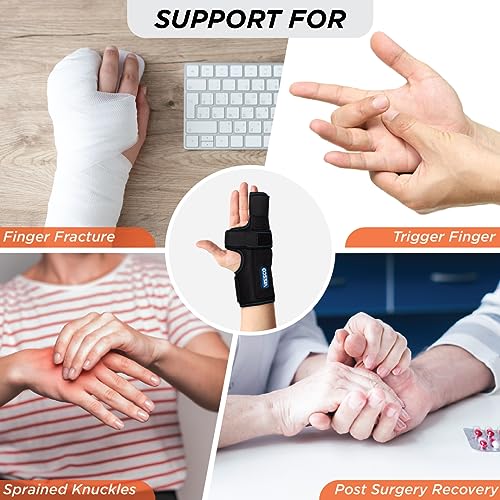 Vissco Boxer's Support Brace With Detachable Splints For Finger Fracture, Trigger finger - Left/Right hand (Black) - Image 4