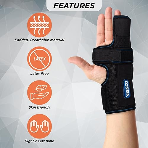 Vissco Boxer's Support Brace With Detachable Splints For Finger Fracture, Trigger finger - Left/Right hand (Black) - Image 5