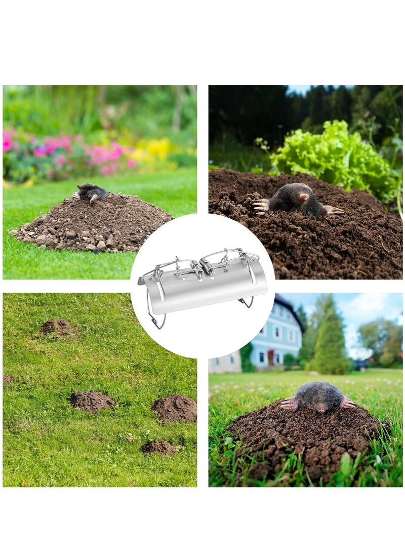 KASTWAVE - 2 Pack Tunnel Mole Trap Gopher Trap Metal Tactical Vole Traps Outdoor Reusable Gopher Killer Keep Moles Out of Yard Lawn Garden - Image 1