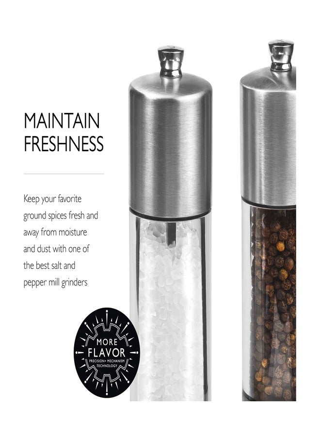 Cole & Mason Everyday Salt & Pepper Mill Gift Set - Filled Salt & Pepper Grinders - Refillable & Adjustable Mill Set - Acrylic & Stainless Steel Salt & Pepper Grinders - Hand Wash - Stainless Steel - Image 5