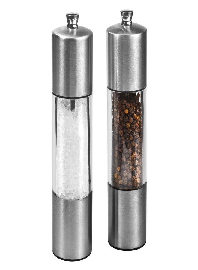 Cole & Mason Everyday Salt & Pepper Mill Gift Set - Filled Salt & Pepper Grinders - Refillable & Adjustable Mill Set - Acrylic & Stainless Steel Salt & Pepper Grinders - Hand Wash - Stainless Steel - Image 1
