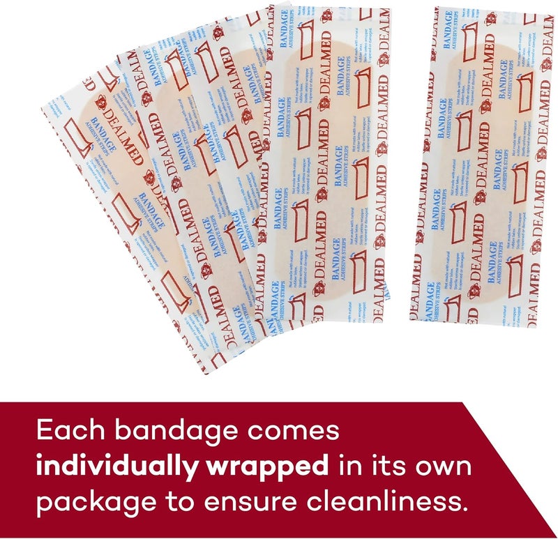 Dealmed Assorted Variety Pack Flexible Adhesive Bandages Sterile Bandage Strips with NonStick Pad Latex Free Wound Care for First Aid Kit 280 Bandages - Image 4