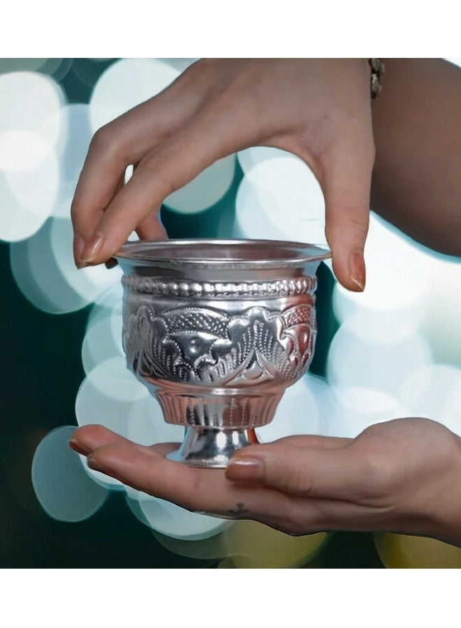Sigaram German Silver 2.5 Inch Kum Kum Bharani Cup for Home Temple Pooja Decore K2527 - Image 2
