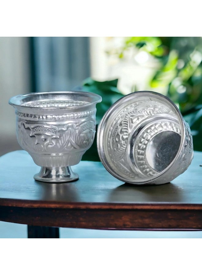 Sigaram German Silver 2.5 Inch Kum Kum Bharani Cup for Home Temple Pooja Decore K2527 - Image 1