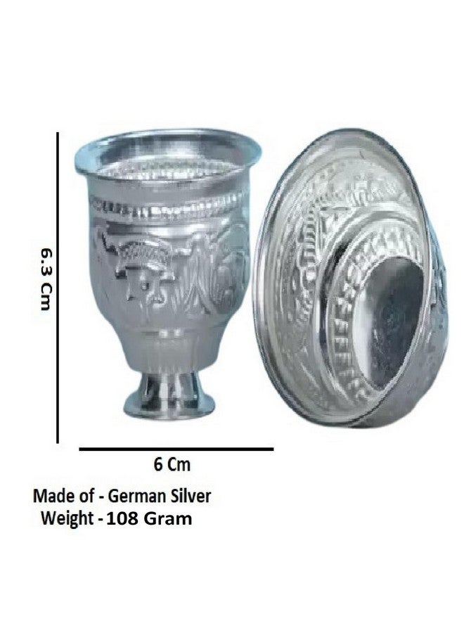 Sigaram German Silver 2.5 Inch Kum Kum Bharani Cup for Home Temple Pooja Decore K2527 - Image 4