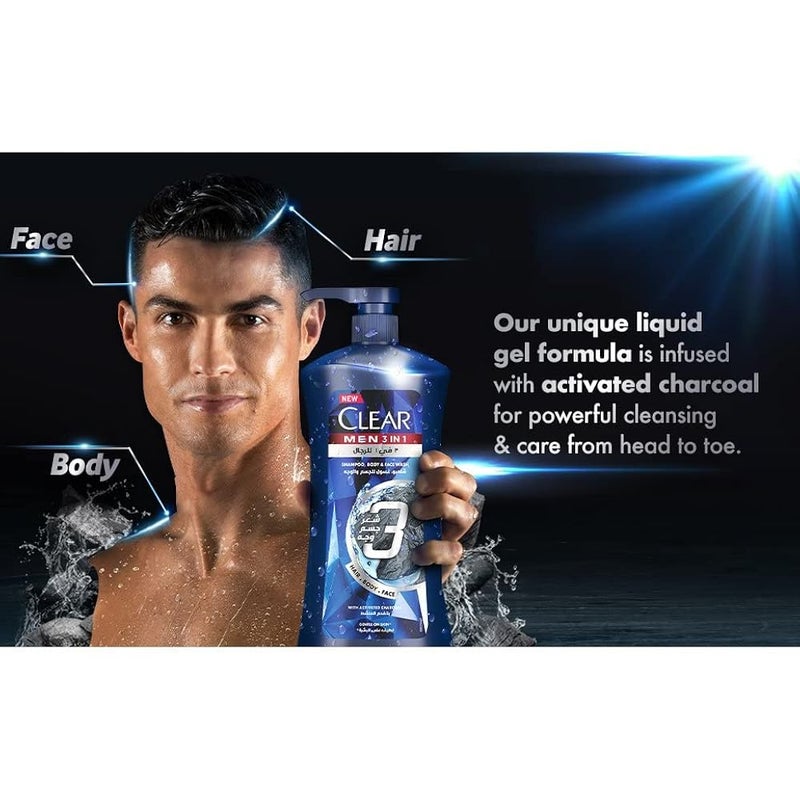 Clear Men 3 In 1 For Hair Body & Face 550ML - Image 5