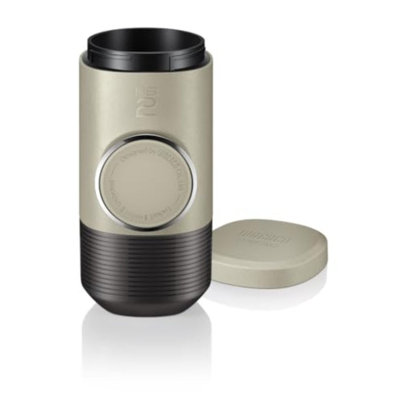 MINIPRESSO NS2 - ماكينة اسبريسو محمولة لكبسولات القهوة، صديقة للبيئة، مصنوعة باستخدام الكتلة الحيوية، 18 بار استخلاص قوي، خفيفة الوزن للغاية، نظام خزان مياه متكامل - بيج - Image 5
